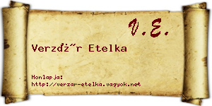 Verzár Etelka névjegykártya